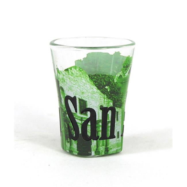 Americaware SGSAT01 San Antonio Duo Tone Etched Shot Glass