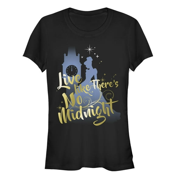 Junior's Cinderella Live Like No Midnight  Graphic Tee Black 2X Large