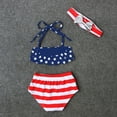 thumbnail image 4 of Nrmvnmi Toddler Girls 4th of July Swimsuit American Flag Star Stripe 3 Piece Bathing Suits Beach Baby Pool Bikini Bathing Suit For 12 Months-5 Years, 4 of 8