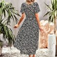 thumbnail image 4 of QIPOPIQ Robes pour Femmes Robe Fluide à Volants Manches Courtes Imprimé Tendance Décontractée Robes d'Été Robe Col Rond Robe Moulante Offres 2023, 4 of 6