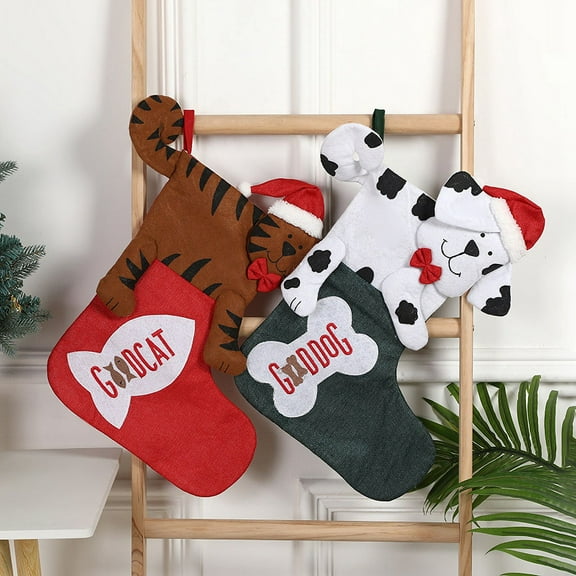 Christmas Stocking, Xmas Stocking, Design Hanging Stocking,Christmas Stocking for Kids and Animal Lovers B