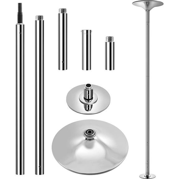 Libra  Professional Dance Pole Spinning Static Dancing Pole Portable Removable 45mm Dance Pole Kit for Exercise Club Party Pub Home w/Tools, Silver/Gold