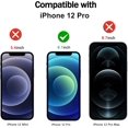 thumbnail image 2 of Chl-protecteur d'Écran [2 + 2 Pack] pour iPhone 12 Pro 6.1 Pouces, Protecteur d'Écran en Verre Trempé & 2 Protecteurs d'Objectif de Caméra [Garantie à Vie][Anti-Rayures][Anti-Écrasement], 2 of 4