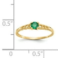 thumbnail image 3 of 14k Yellow Gold 3mm Emerald Birthstone Baby Ring May, 3 of 9