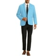 thumbnail image 2 of INSPIRE CHIC Men's Casual Blazer One Button Lightweight Slim Fit Jacket M Light Blue, 2 of 4