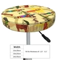 thumbnail image 4 of Daiia Ethnic African Stool Covers Round,Round Bar Stool Covers Waterproof Bar Chair Covers Washable Stool Cushion Slipcover for 12-14 Inch Chair-12 inch, 4 of 7