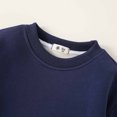 thumbnail image 6 of Girls Sweatshirt Kids Festive Fleece Crew Neck Long Sleeve Pullover Sweatshirt Hoodless Top Navy 4-5 Years, 6 of 9