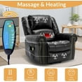 thumbnail image 2 of Electric Power Lift Recliner Chairs with Massage and Heat for Elderly, Overstuffed Wide Ergonomic Lounge Chair Classic Single Sofa for Living Room with 2 Remote Control/USB Ports(Black), 2 of 8