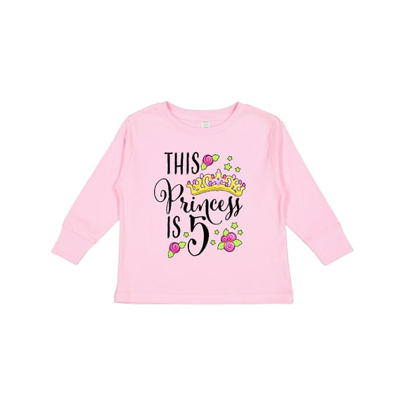 Inktastic This Princess is Five 5th Birthday Girls Long Sleeve Toddler T-Shirt