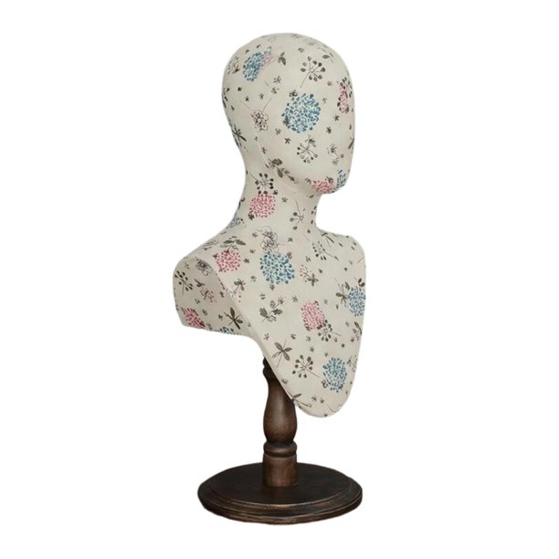 Cabeza de maniquí, soporte para pelucas, soporte para colgantes y collares, soporte para sombreros, busto de maniquí azul