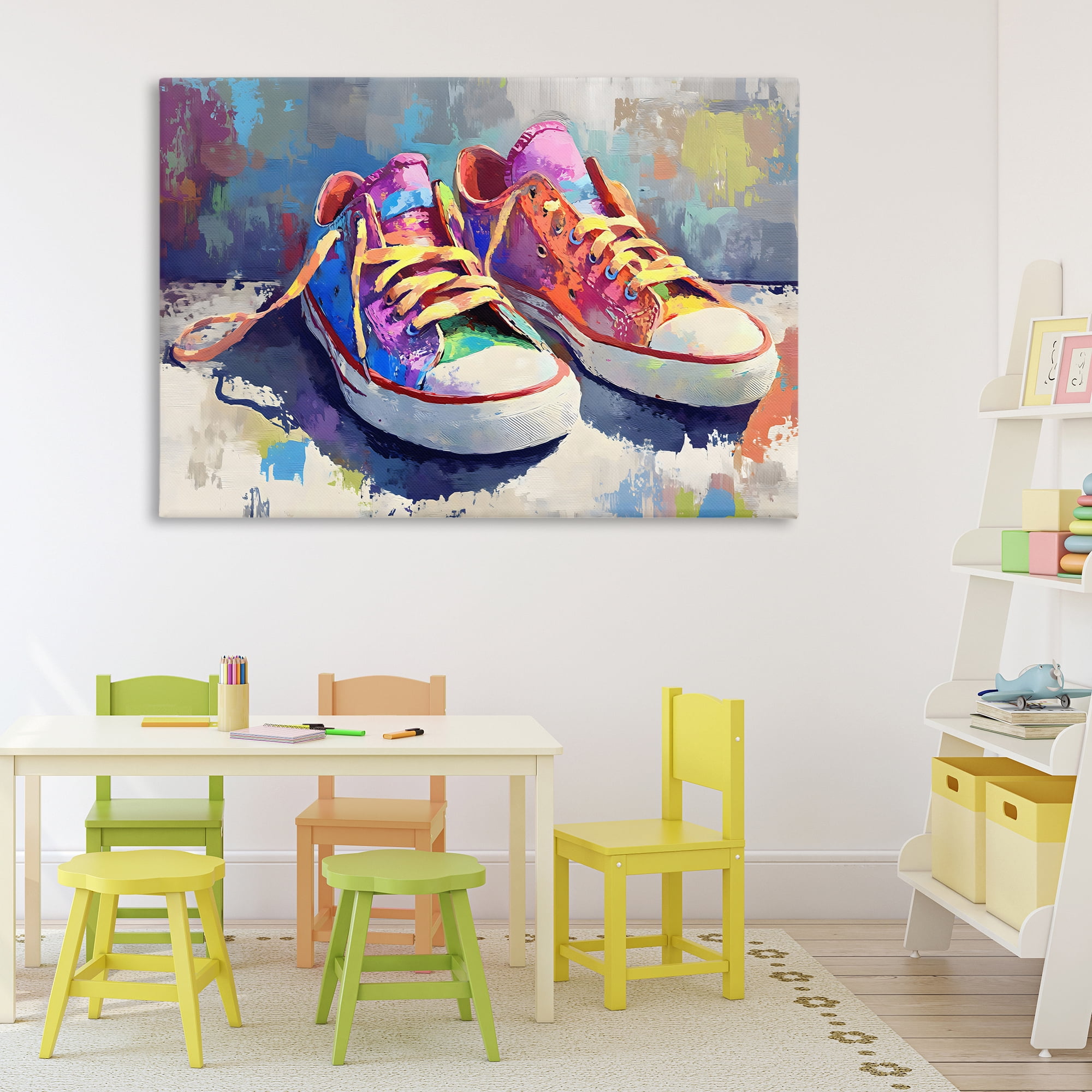 Stupell Industries Colorful Low Top Sneakers Canvas Wall Art, design by Creative Studio
