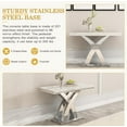 thumbnail image 3 of 47" Modern Faux Marble Console Table, Rectangular Top & X-Shaped Stainless Steel Base, Narrow Entryway Table for Entrance, Hallway, Foyer, or Living Room, 3 of 8