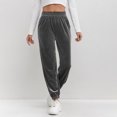 thumbnail image 5 of Women's Velour Soft Fabric Solid Color Jogger Pants, Elastic Waist Comfortable Relaxed Fit Casual Long Pants with Pockets, Easy Care Stretchy Lounge Bottom for Everyday | TruBelle,Gray 2XL, 5 of 7