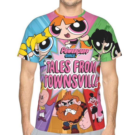 Men Women Powerpuff Girls Shirts Short Sleeve Cosplay Adults Anime T-Shirts Crew Neck 3d Printed Tee Tops