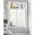 thumbnail image 4 of Kitchen Cafe Valance Curtain for Small Windows,Farmhouse Gnome Bee and Honey Rod Pocket Short Valances Black Quote on Wooden Grain Window Treatment Panel for Living Room/Bedroom/Bathroom,42x12in, 4 of 9