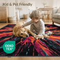 thumbnail image 4 of ODIKA 6'x9' Washable Area Rug Volcano Molten Deep Rock Spiral Vortex Fracture Motif Pile Volcanic for Queen Size Bedroom, Under Bed, Master Suite, Easy Care, Non-Shedding, 4 of 7