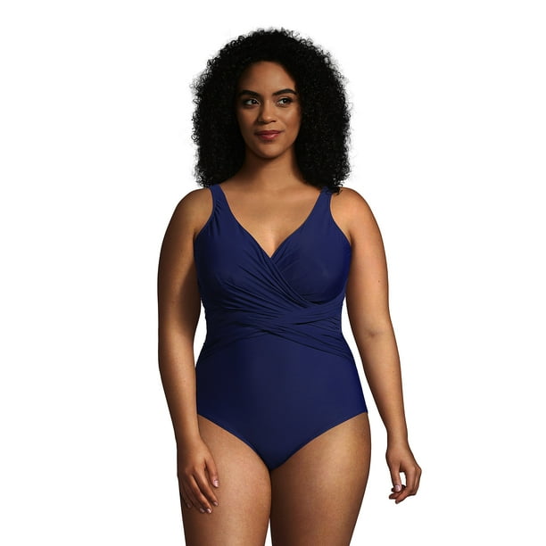 Lands' End Women's Plus Size DDDCup SlenderSuit Tummy Control Chlorine
