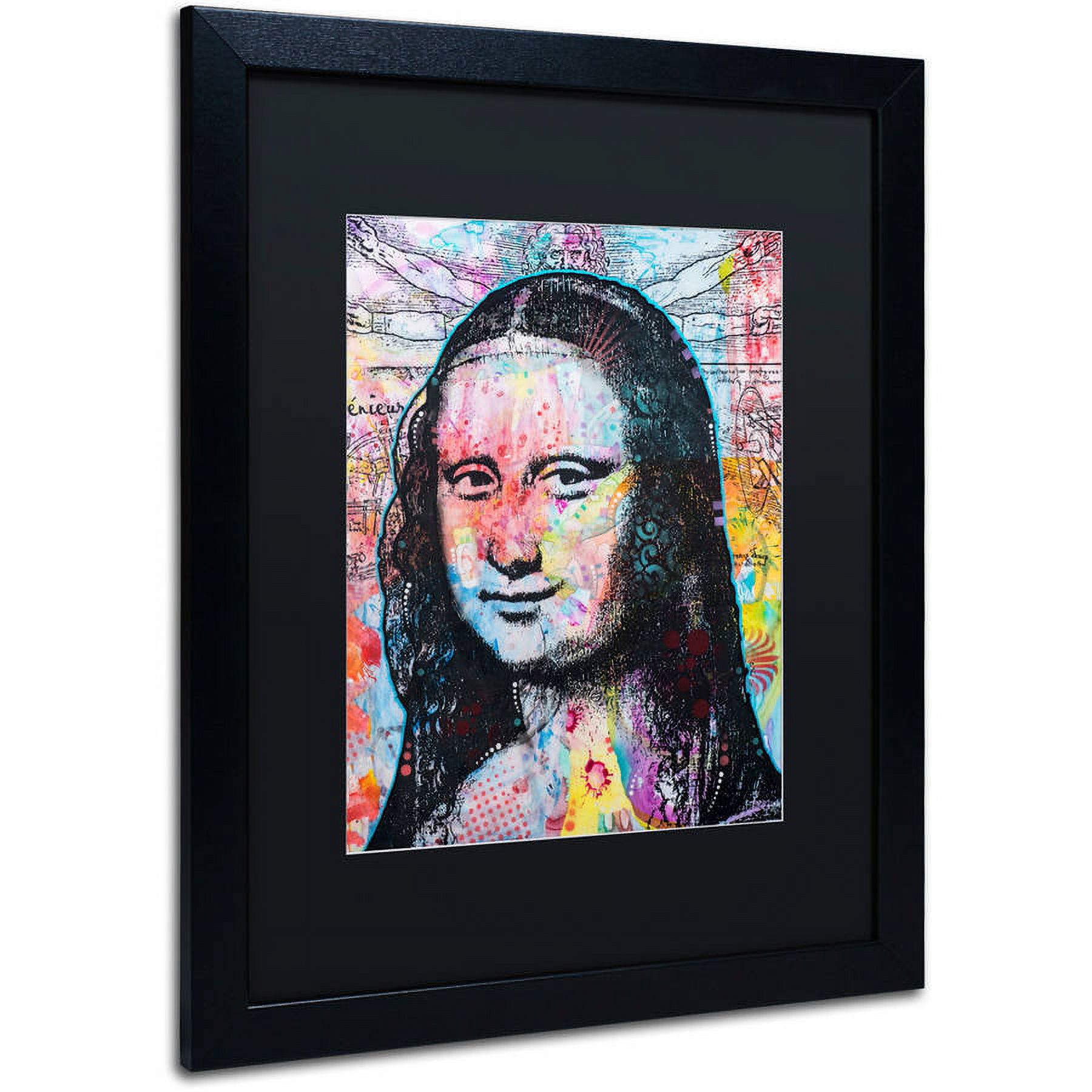Trademark Fine Art "Mona Lisa" Canvas Art by Dean Russo, Black Matte, Black Frame