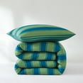 thumbnail image 4 of Lush Decor Gale Cabana Stripe? Reversible Comforter 2 Piece Set Twin/ Twin Xl Blue & Sage - Striped Bedding Set - Kids Green Comforter - Coastal Dorm Decor, 4 of 11
