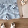 thumbnail image 5 of NOLDARES Toddler Baby Summer Outfits Crew Neck T-shirt+Striped Shorts with Pockets Boy Casual Clothing Set 1-6 Years Blazer,3-4 Y, 5 of 9