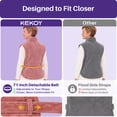 thumbnail image 3 of KEKOY Heating Pad for Back, Neck & Shoulders Relief, Wearable Electric Heat Pad with 4 Heat Settings & Detachable Belt, Birthday Gifts for Men and Women, 24" x 33", Dusty Rose, 3 of 12