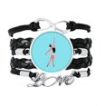 thumbnail image 1 of Ballet Action Talent Display Performance Bracelet Love Accessory Twisted Leather Knitting Rope Wristband Gift, 1 of 2