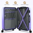 thumbnail image 5 of 28-inch PC + ABS Large Checked Suitcase with Spinner Wheels and TSA Lock for Travel Trips Business, Purple, 5 of 10