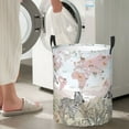 thumbnail image 4 of Large Laundry Basket with Handles - World Map With Safari Animals Kids Baby Dirty Clothes Laundry Hamper for Bedroom Aesthetic, 4 of 5