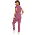 thumbnail image 6 of Niaahinn Women's Scrub Jumpsuit In 8 Pocket Scrubs Set with Front Zipper Open Placket Neckline Top and Elastic Waist, 6 of 8