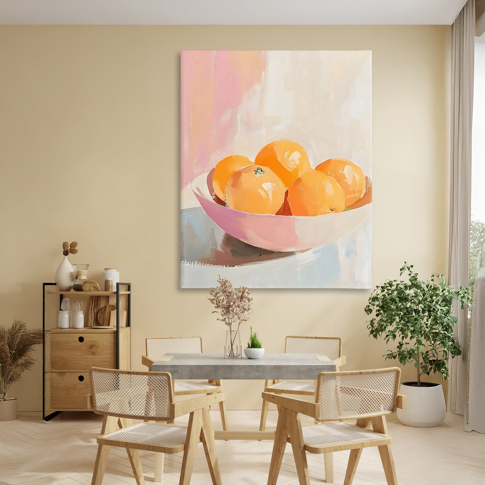 Stupell Industries Pastel Bowl of Oranges Canvas Wall Art, design by The Prints Vibe