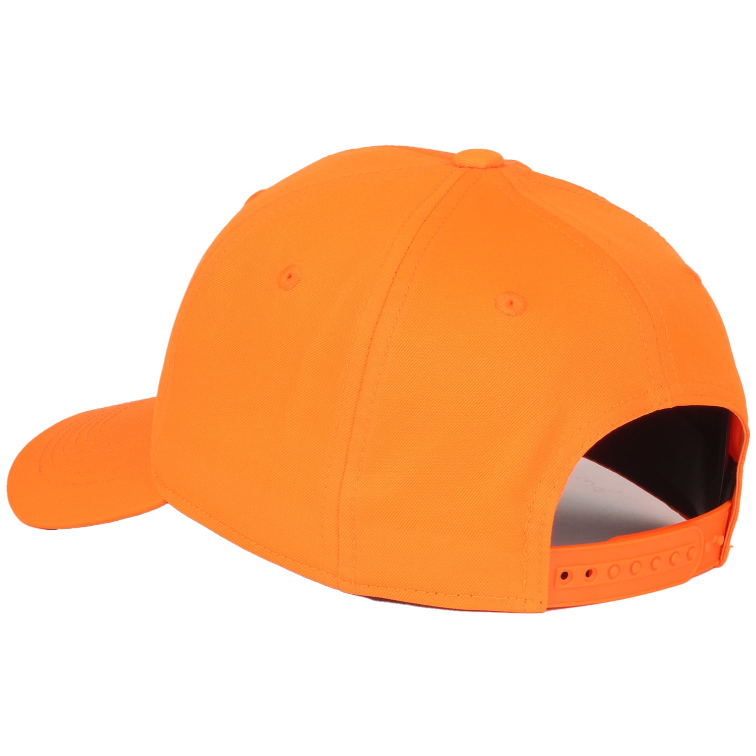 (2 pack) Men's Blaze Orange Hunting Cap – Structured Full Fabric, Hook & Loop Closure, One Size