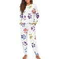 thumbnail image 4 of DISNIMO Dog Paw Print Womens Lounge Pjs Set 2 Piece Pj Set Sleepwear with Pocket Long Sleeve Top with Long Pants Casual Pajama Sets for Women Soft Comfy Lounge Sets, Available in Plus Size, 2XL, 4 of 7