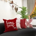 thumbnail image 3 of Christmas Pillow Covers 20x20 Modern Sofa Throw Pillow Cover, Decorative Outdoor Linen Fabric Pillow Case for Couch Bed Car (Red, 20x20,Set of 4), 3 of 6