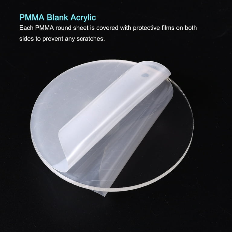 PMMA Blank Acrylic Discs with Hole for Vinyl Project | Harfington, 3.5 inch / 15pcs