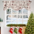 thumbnail image 3 of Christmas Tie Up Valances Curtain, Winter Snowflakes Linen Vintage Adjustable Rod Pocket Short Window Treatment Tie Up Curtains Valances for Kitchen Living Room Bathroom 42x12 Inches, 3 of 9