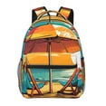 thumbnail image 6 of Haiem Vintage Beach Sunset Printed School Backpack,Casual Travel Lightweight Backpack,Durable Comfortable Multifunctional Backpack,Laptop Backpack, 6 of 6