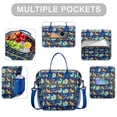 thumbnail image 2 of DarkBlue Cartoon Dinosaurs Pattern Womens Lunch Box for Work,Insulated Large Lunch Bag for Tween and Teen,Loncheras Para Mujer,Leakproof Adult Lunch Bag for Work,Beach,Travel,Picnic,Camping, 2 of 7