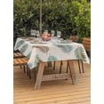 thumbnail image 3 of Outdoor Tablecloth with Umbrella Hole for Patio/Picnic/Party/Camping, Teal Brown Palm Leaf Waterproof Table Cloth Rectangle Table Cover Washable, Summer Botanical Tropical Rustic (52"x 70"), 3 of 8