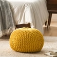 thumbnail image 2 of GDF Studio Plush Cotton Pouf, Yellow, 2 of 7