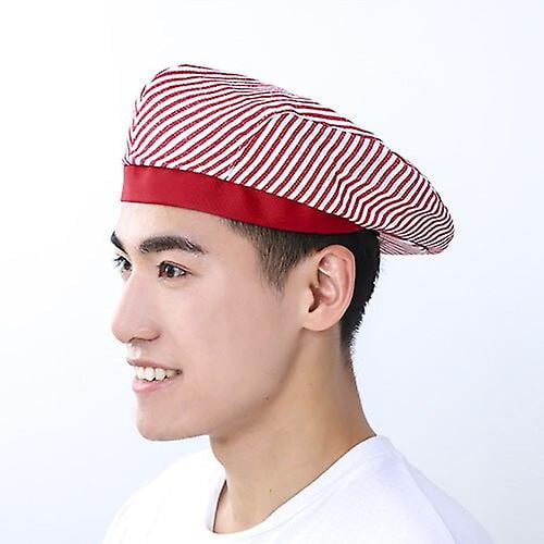 Hombres Mujeres Malla Patchwork Chef Restaurante Cocina Ropa de trabajo Sombreros Boina Hotel Bakey Café Camarero Gorra transpirable 56-58cm Feliz Sencillez