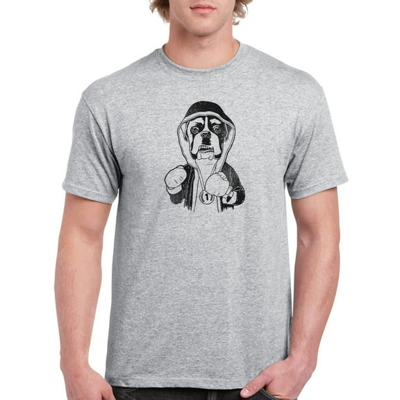 Bulldog Boxer T-Shirt Men -Smartprints Designs, Male 3X-Large
