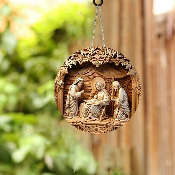 Acrylic Christmas Decoration Baptismal Pendant Holiday Wall Decoration