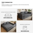 thumbnail image 2 of HOYOA 78.74" Sleeper Sofa Bed with Two Pillows, Comfy Modular Convertable Sofa Couch for Living Room, Small Spaces, Gray, 2 of 8