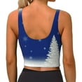 thumbnail image 3 of Vsdgher Christmas Fir Tree Print Women Sleeveless Athletic Tank Top Built-in Bra Camisole Sports Vest for Yoga Running Fitness Exercise with Removable Pads, 3 of 8