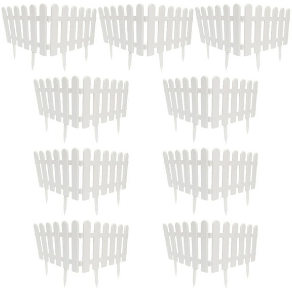 18 pcs  Garden Picket Fence White Edgings Grass Lawn Flowerbeds Borders Outdoor Lawn Patio Guard Decorative Landscape Panel