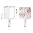 thumbnail image 2 of 1 Pc Espejo de Mano Cuadrado Floral para Mujeres para Viajes de Negocios Verde Blanco Rosa Plástico Espejo de Aluminio, 2 of 3