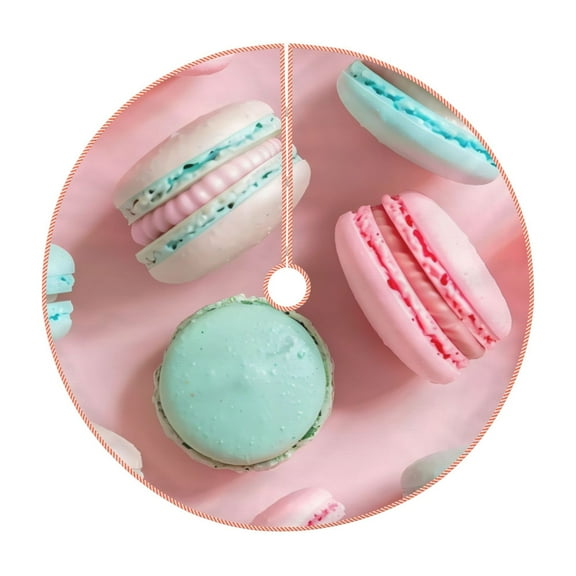 Rateoe Pastel Macarons Delight Pattern Christmas Tree Skirt with Ties, Christmas Tree Decorations, Farmhouse Christmas Decor Xmas Holiday Decorations-