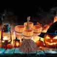 thumbnail image 2 of Bowl Display Tray Dessert Holder With Three Ceramic Pumpkin-shaped Bowls Caddy Tabletop Decor Dish Utensil Snack Rack, 2 of 10