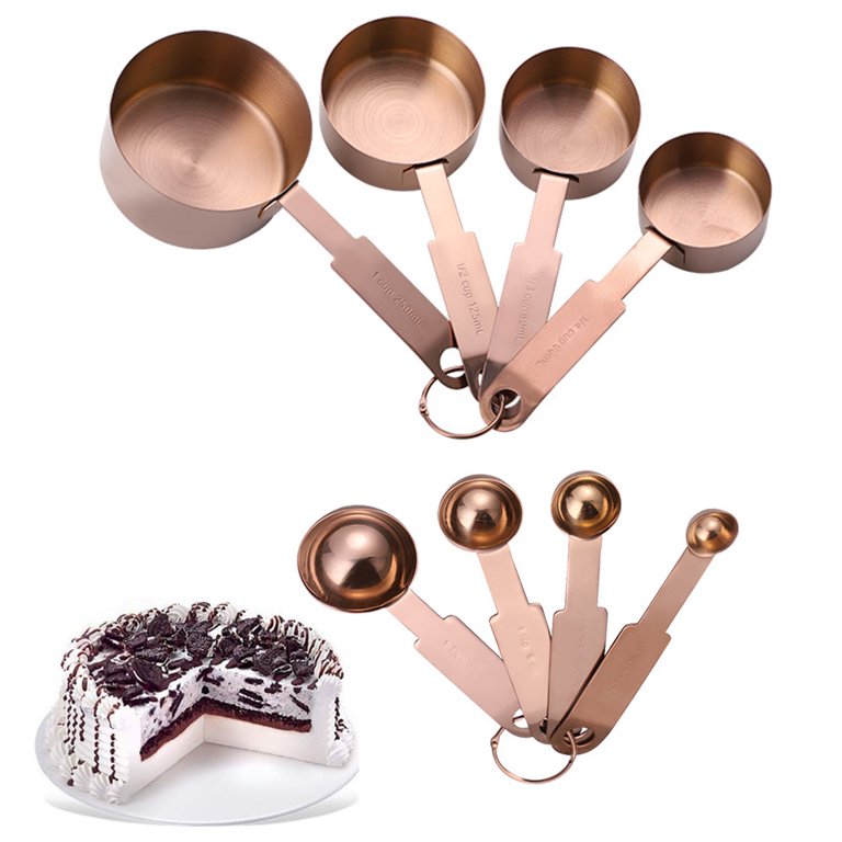 9 Piece Copper Stainless Steel Measuring Cups and