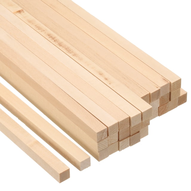 Unique Bargains 3/8 Inch Dowel Rods Wood Sticks 8 Inch Long Square Wooden Dowels 30 Pcs